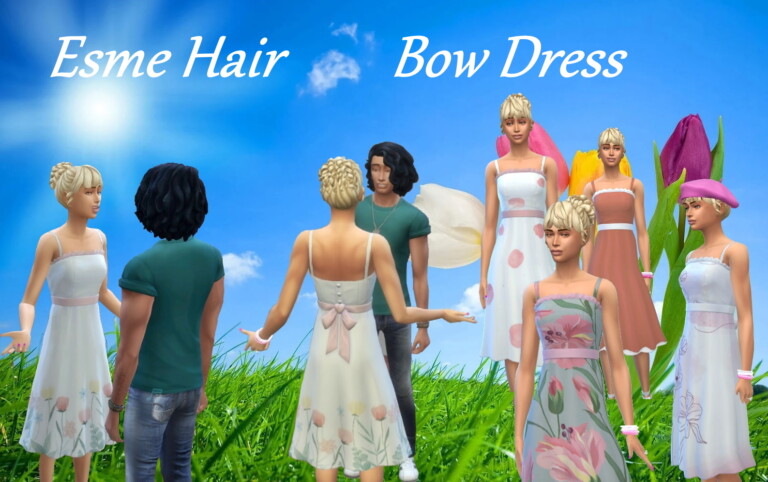 Esme Hair And Bow Dress At Birksches Sims Blog Lana Cc Finds