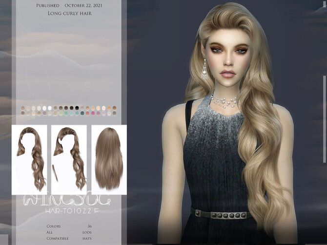 Long Curly Hair By Wingssims At Tsr Lana Cc Finds