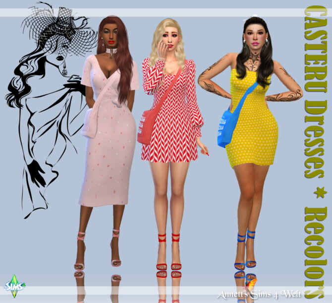 Casteru Dresses Recolors At Annetts Sims 4 Welt Lana Cc Finds 5581