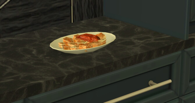 ood: Ravioli Pomodoro New Custom Recipe by RobinKLocksley – Mod The Sims 4. Ravioli is a kind of filled pasta, which can have various fillings, originating as a traditional food in Italy. These are filled with spinach and ricotta. They’re usually square but can have other shapes, such as circles. These ravioli are topped with a rich tomato and basil sauce. Notes: – It has all three meal sizes (8 servings, 4 servings and single serving) – Vegetarian-Safe! – Optional tomato and basil ingredients (food can still be cooked without and still works without those mods) – Please don’t re-upload as your own! – Appears in Dine Out restaurant menus as a “Main Course