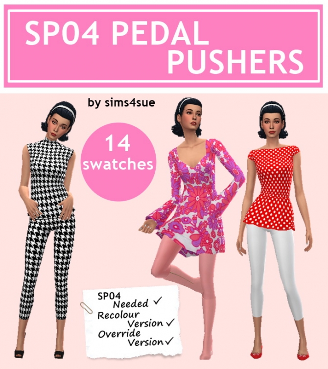 Popular - SP04 PEDAL PUSHERS leggings by Sims4Sue - Lana CC Finds
