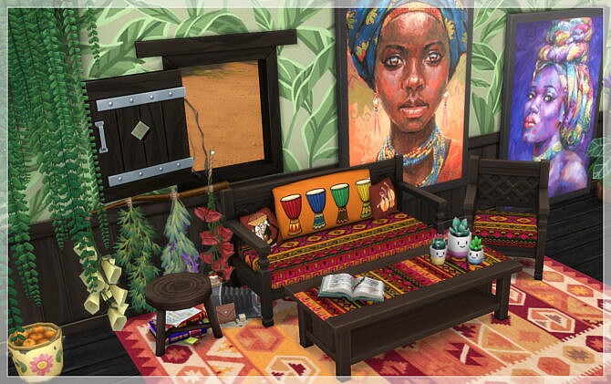 AFRICA Livingroom 2021 by Annett’s Sims 4 Welt
