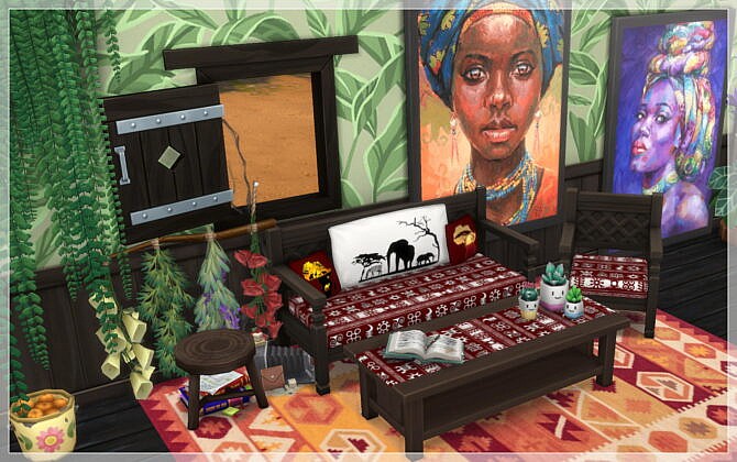 AFRICA Livingroom 2021 by Annett’s Sims 4 Welt