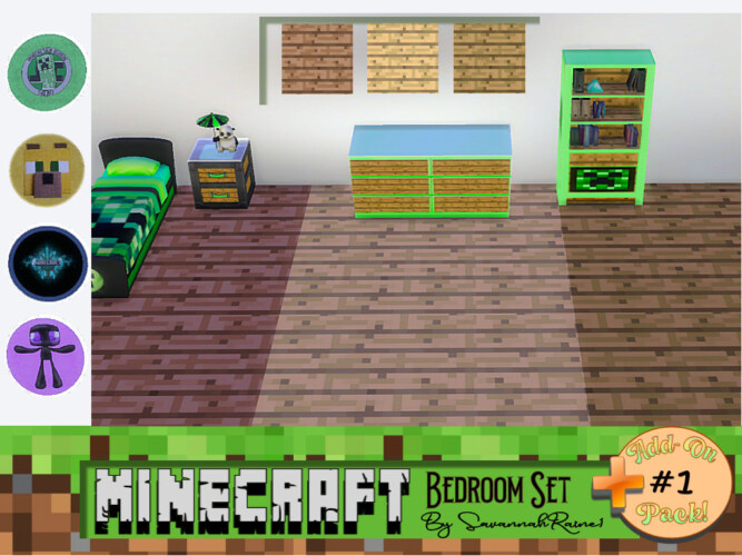 Minecraft Bedroom Set Add-On Pack #1 by SavannahRaine by Mod The Sims 4