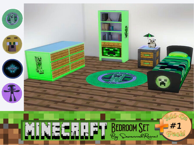 Minecraft Bedroom Set Add-On Pack #1 by SavannahRaine by Mod The Sims 4