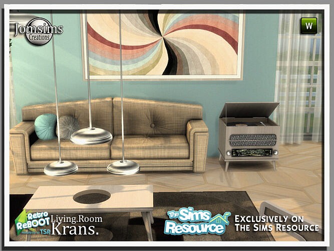 Retro Krans living room by jomsims by TSR