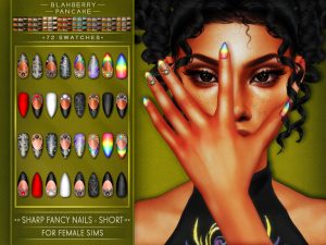 Fancy Nails 4 versions (F) by Blahberry Pancake