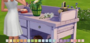 Flower Arranging Bench in 22 Pastel Colours by Simlish Designs