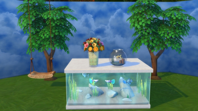 vAquarium Counter Island Base by Snowhaze by Mod The Sims