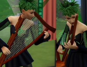 Handheld Playable Harp (Guitar Clone) by Esmeralda by Mod The Sims