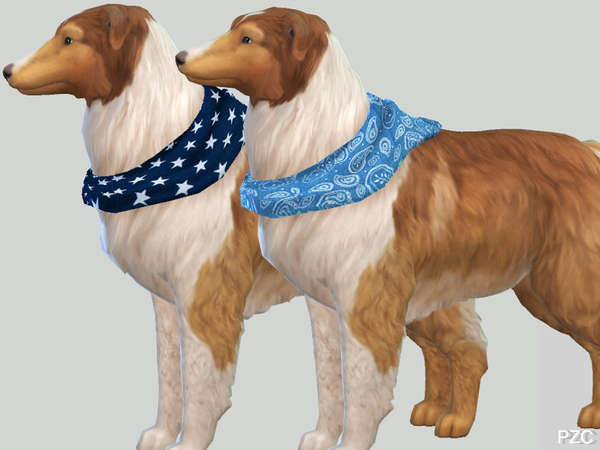 Summer Denim Bandanas For Large Dogs by Pinkzombiecupcakes by TSR