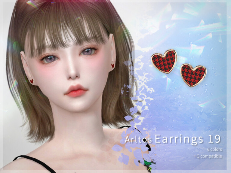 Houndstooth earrings 19 by Arltos at TSR - Lana CC Finds