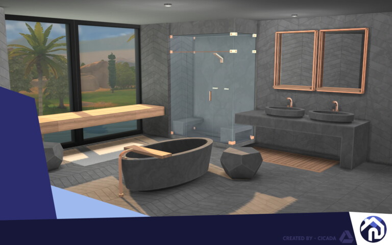 Hout Huis Part 3 (Master Bathroom) by Cicada at Mod The Sims 4