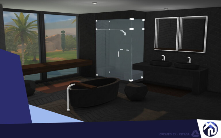 Hout Huis Part 3 (Master Bathroom) by Cicada at Mod The Sims 4