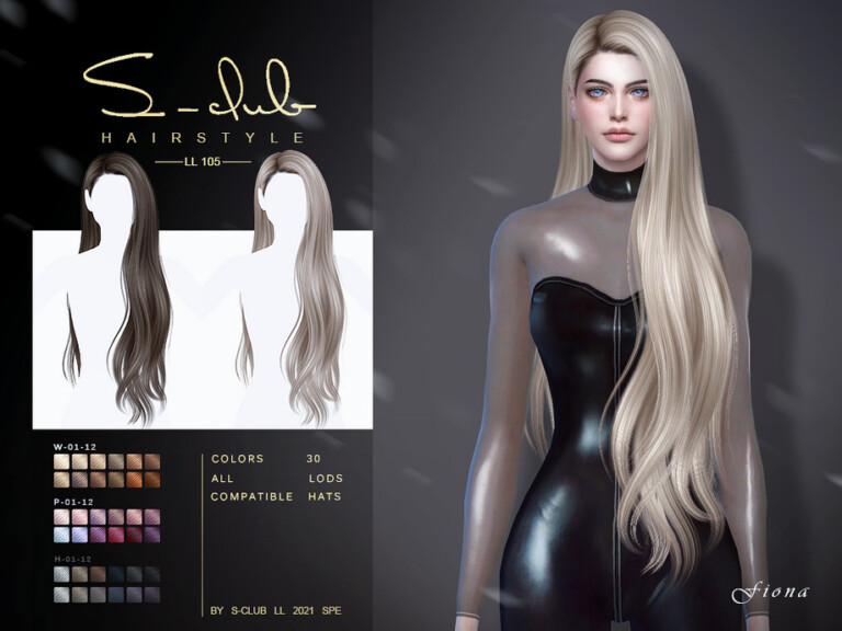 Long hair (Fiona) by S-Club at TSR - Lana CC Finds