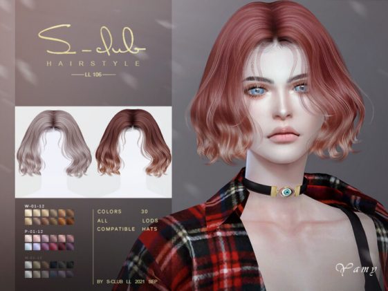 Short curl hair (Yamy) by S-Club LL at TSR - Lana CC Finds
