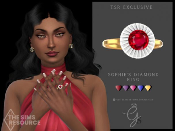 Sophie’s Diamond Ring by Glitterberryfly at TSR - Lana CC Finds