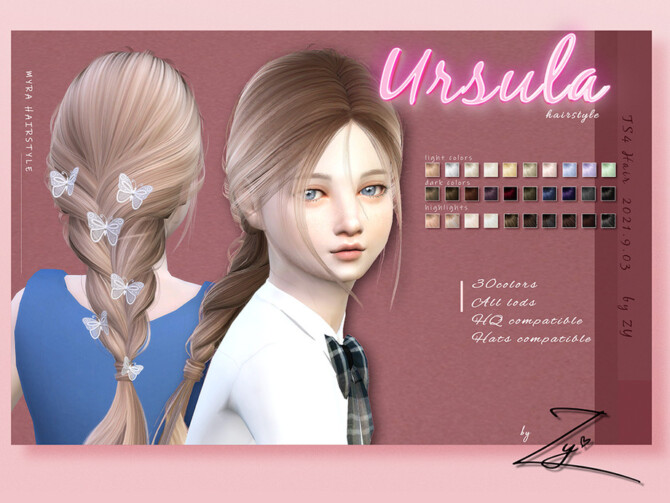 Ursula Hairstyle for kid by _zy at TSR - Lana CC Finds