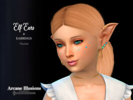 Arcane Illusions Elf Ears + Earrings Child by Suzue at TSR - Lana CC Finds