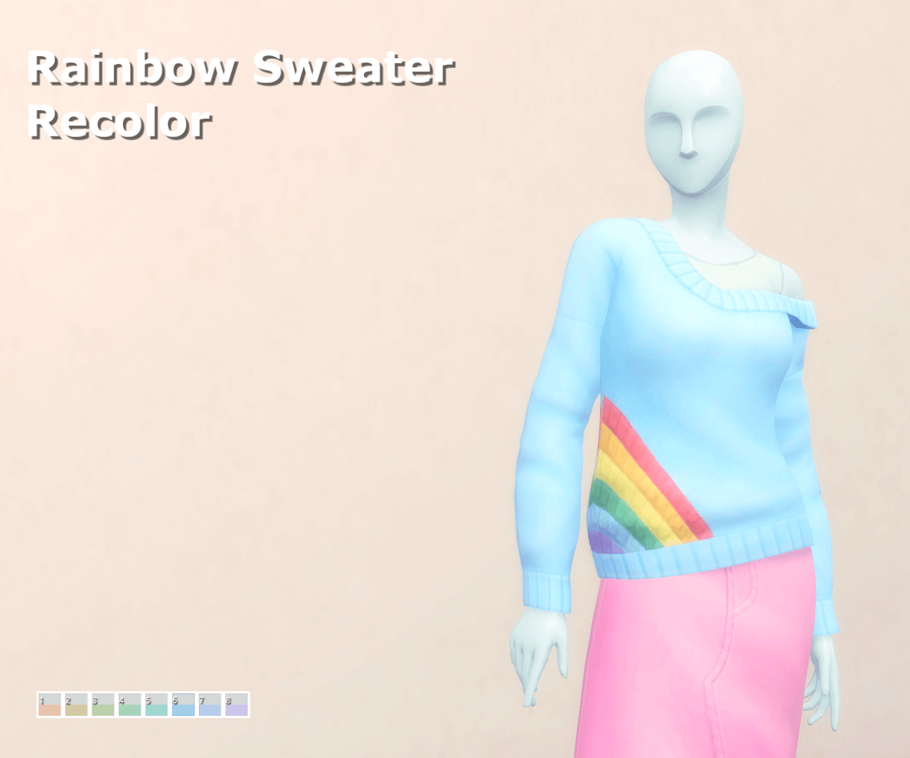 Rainbow Maxis Match Sweater CC - Lana CC Finds