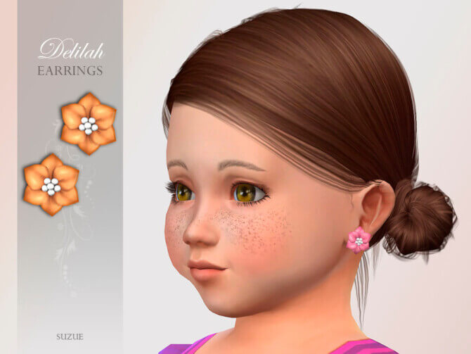 Delilah Earrings Toddler by Suzue at TSR Lana CC Finds