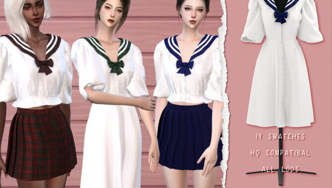 Striped Head Band with Bow by Zy at TSR - Lana CC Finds