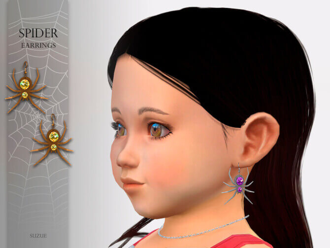Spider Earrings Toddler by Suzue at TSR