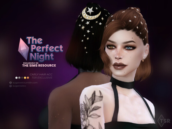 The Perfect Night Carly hair acc by sugar owl at TSR - Lana CC Finds