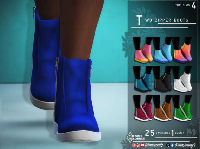 Two Zipper Boots by Mazero5 at TSR - Lana CC Finds