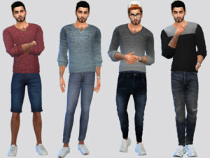 Basic V-neck Shirt by McLayneSims at TSR - Lana CC Finds