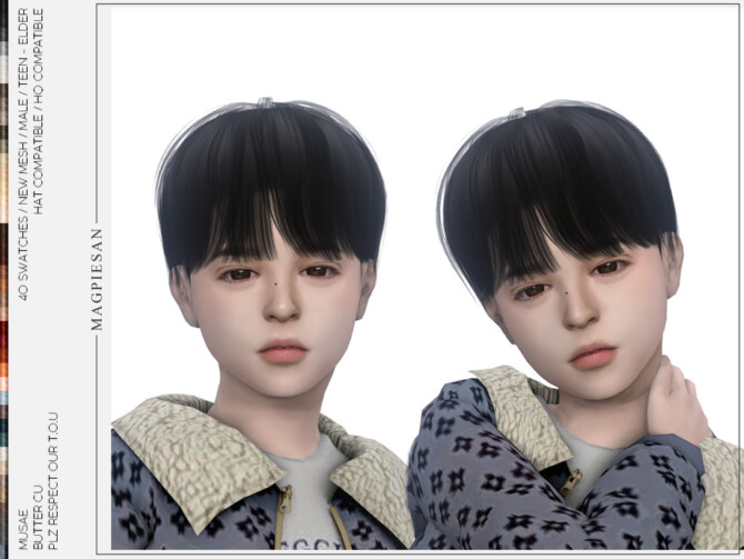 Butter Hair for Child by magpiesan at TSR - Lana CC Finds