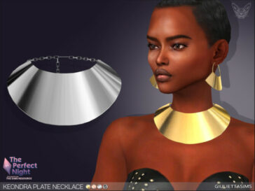 Keondra Plate Necklace by feyona at TSR - Lana CC Finds