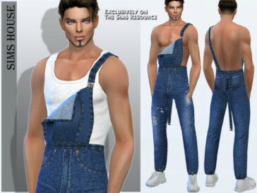Men’s denim jumpsuit by Sims House at TSR - Lana CC Finds