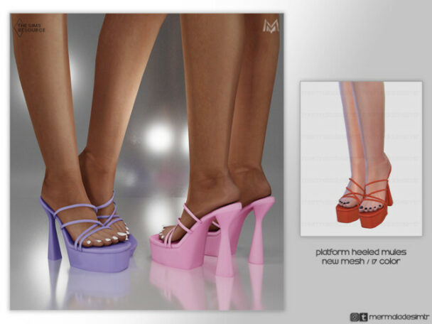 Platform Heeled Mules S05 by mermaladesimtr at TSR - Lana CC Finds