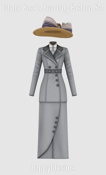 Titanic Rose’s Boarding Fashion Set at Happy Life Sims - Lana CC Finds