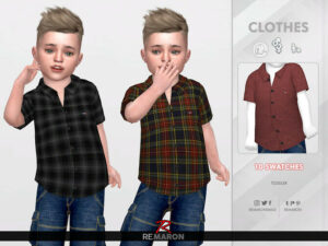 Formal Shirt for Toddler 01 by remaron at TSR - Lana CC Finds