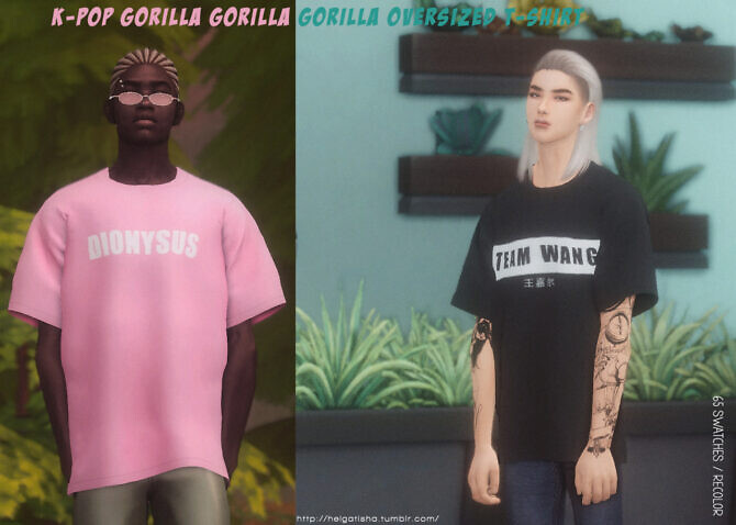 Pioner Kunstig læsning Recolor K-POP Gorilla Oversized T-Shirt at Helga Tisha - Lana CC Finds