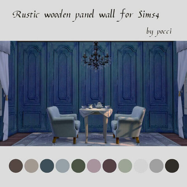 Rustic wooden panel wall by pocci at Garden Breeze Sims 4 - Lana CC Finds