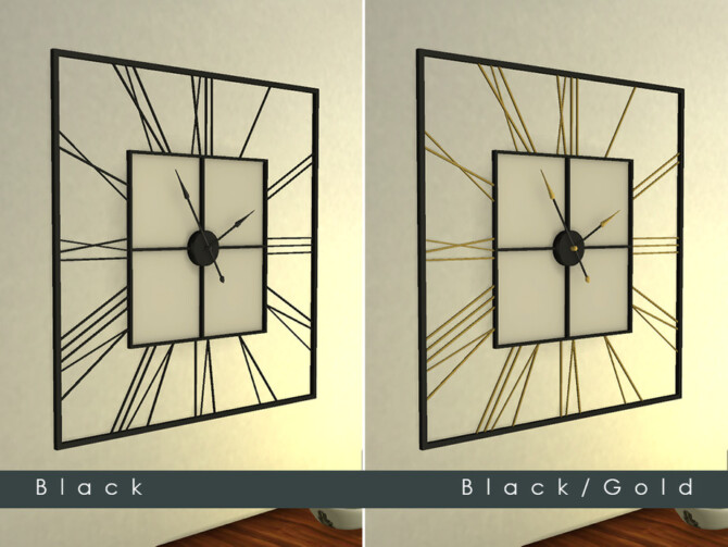 3D Square Wall Clock (Not a Decal) by TyrAVB at TSR
