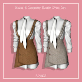 Blouse & Suspender Bustier Dress Set at RIMINGs - Lana CC Finds