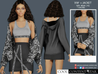 Bra Top + Jacket by sims2fanbg at TSR - Lana CC Finds