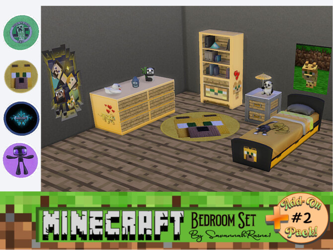 Minecraft Bedroom Set Add-On Pack #2 by SavannahRaine at Mod The Sims 4

