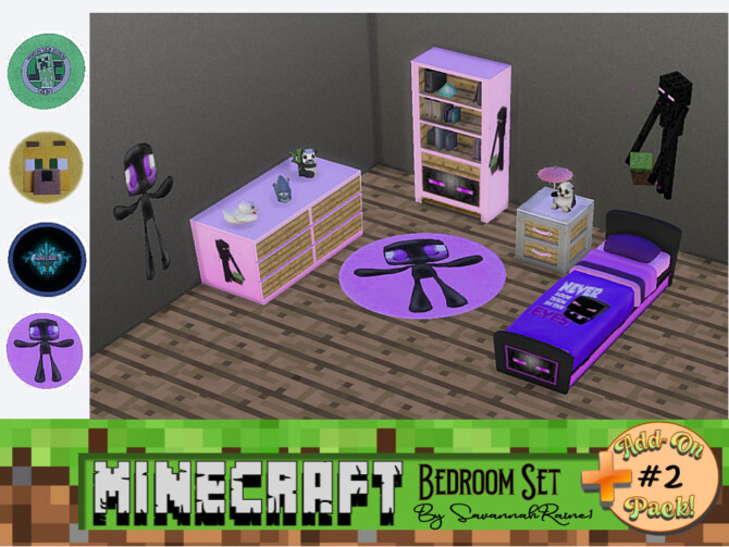 Minecraft Bedroom Set Add-On Pack #2 by SavannahRaine at Mod The Sims 4
