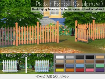 Picket Fence at Descargas Sims - Lana CC Finds