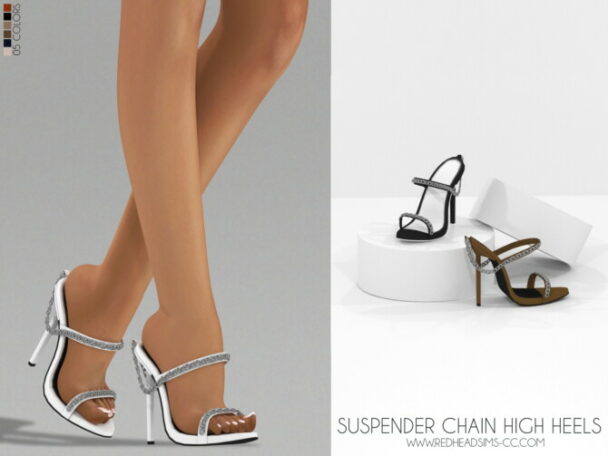 SUSPENDER CHAIN HIGH HEELS at REDHEADSIMS - Lana CC Finds