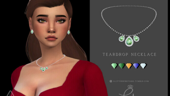 Ruby Diamond Necklace By Glitterberryfly At Tsr Ruby Diamond Neckl