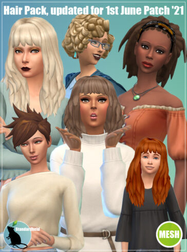 Hair Pack updated with 6 new swatches at Standardheld - Lana CC Finds