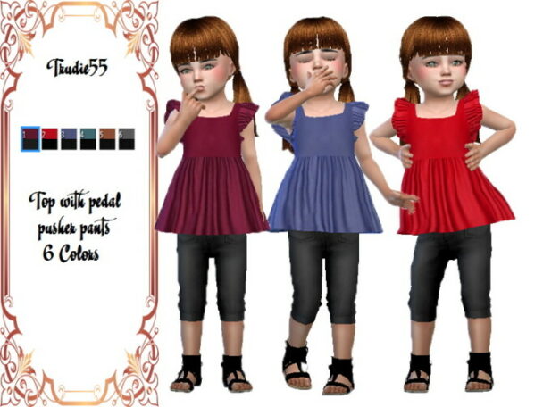 Top with pedal pusher pants by TrudieOpp at TSR - Lana CC Finds